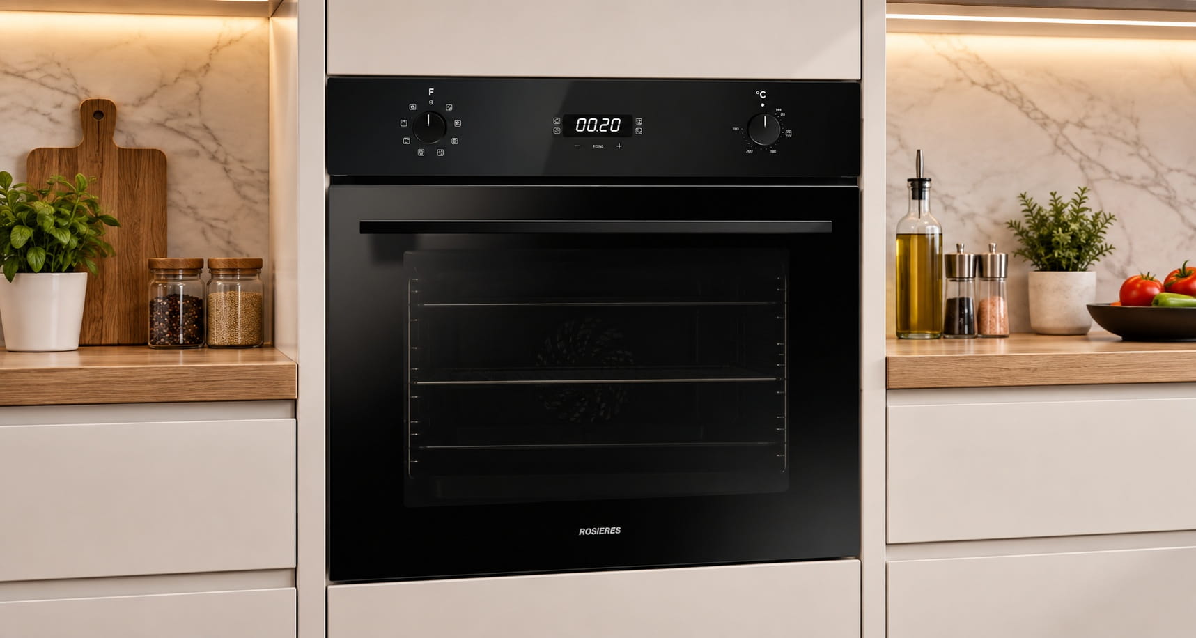 FOUR ENCASTRABLE ROSIERES 70 Litres DARK INOX
